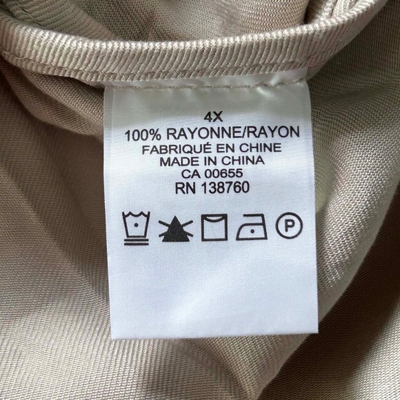 NEW PHOTOS! BLOUSE, STRETCH TWILL, COLOUR LINEN, SIZE 4X, BUTTON & TAB  ¾ SLEEVE - Picture 9 of 16